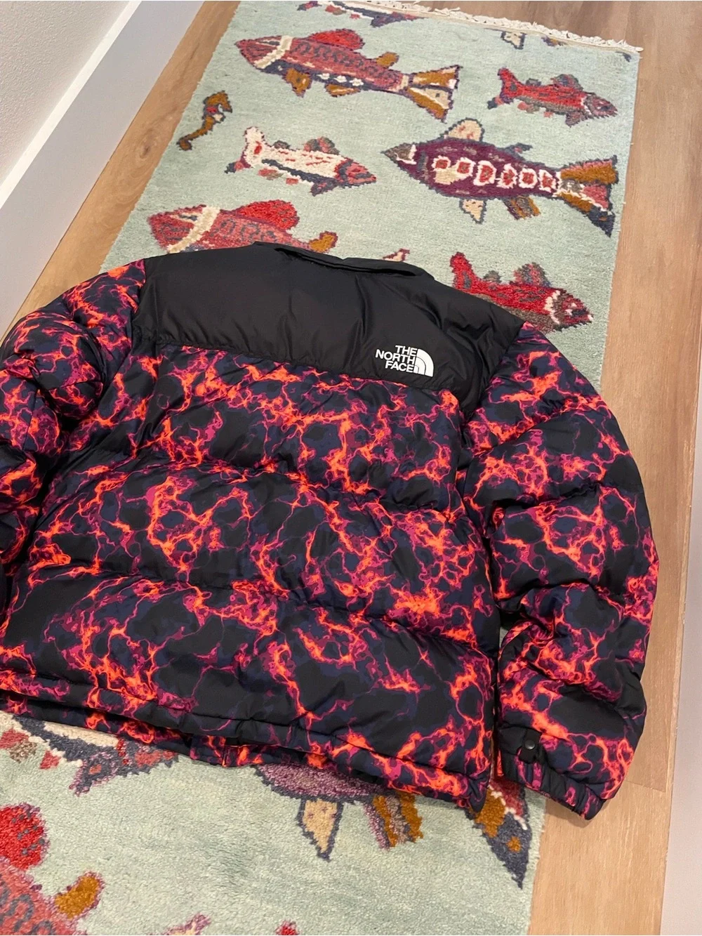 The North Face Nupste 700 1996 Black Marble Camo Print Men’s Down Filled Puffer